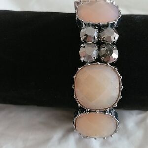 Bracelet vintage stretch faux pink stones